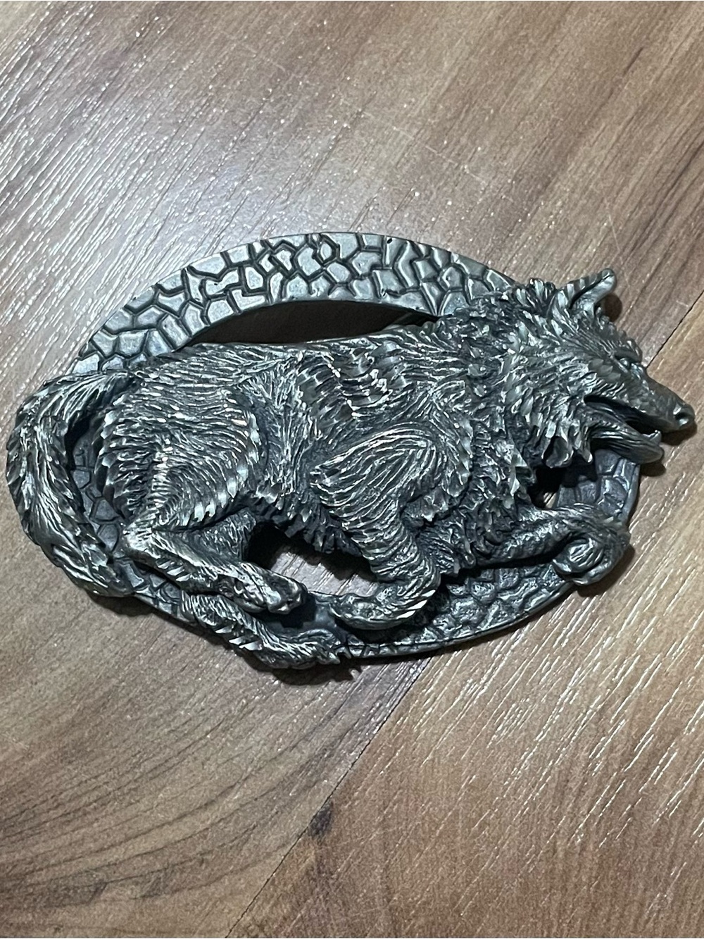 Vintage EMI 2006 Wolf Belt Buckle Running Timber Wolf BB1100 Made in USA Pewter